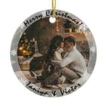 Transparent Ram med fotojulprydnad