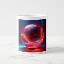 Transparent Reflective  Red Globe With Starbursts Jumbo Mugg