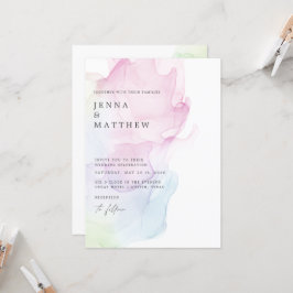 Transparent Silke Modern Bröllop Inbjudningar