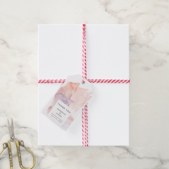 Transparent Silke Modern Bröllop Tack Presentetikett (Med Snöre)