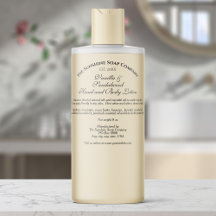 Transparent & Svart Kosmetikflaska Etikett