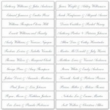 Transparenta etiketter för namn på kalligrafiefält