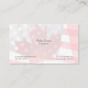 Transparenta Kanada och USA flagga tonas Visitkort