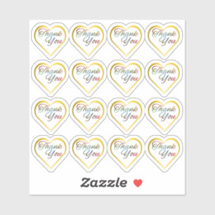 Transparenta Tack för Guld Heart Klistermärken