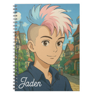Transperson med Mohawk Anime Person   LGBTQIA+  Anteckningsbok