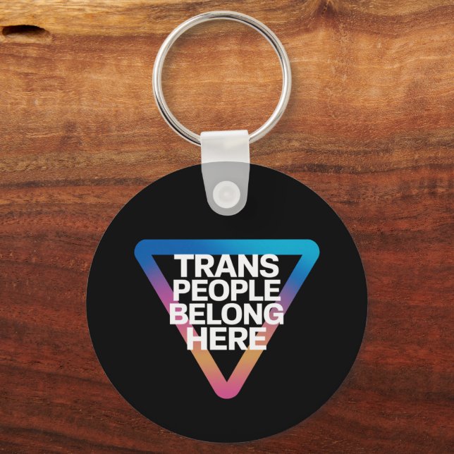 Transpersoner Tillhör Pride Hbtq Respekt Transpers Nyckelring (Framsida)