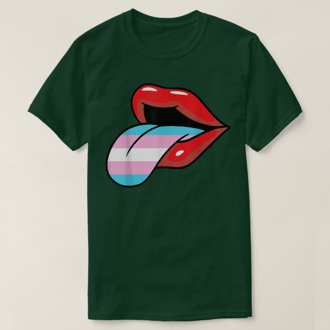 Transpersoners läppar och tunga HBTQ-transstolthet T Shirt (Design framsida)