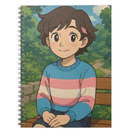Transpersonflagga Anime Person | LGBTQIA+ Anteckningsbok