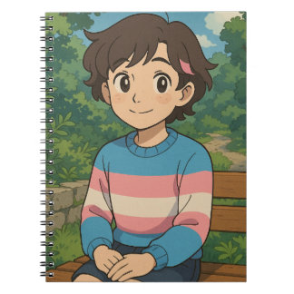 Transpersonflagga Anime Person | LGBTQIA+ Anteckningsbok