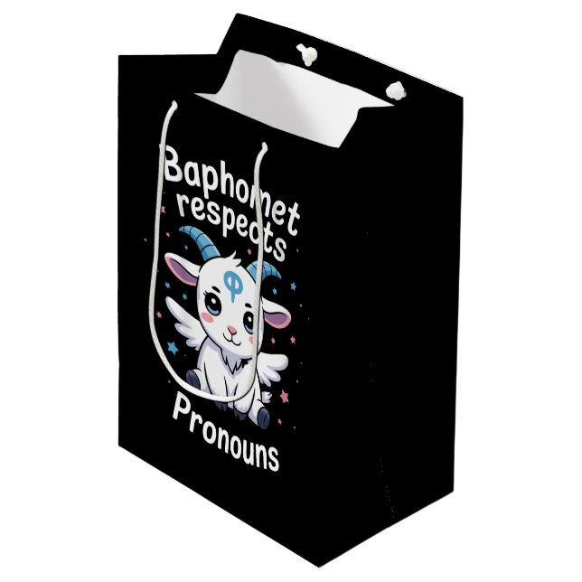 Transpersonlig Baphomet Respekterar Pronomen Trans (Framsidan Vinklad)