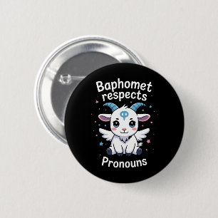 Transpersonlig Baphomet Respekterar Pronomen Trans Knapp