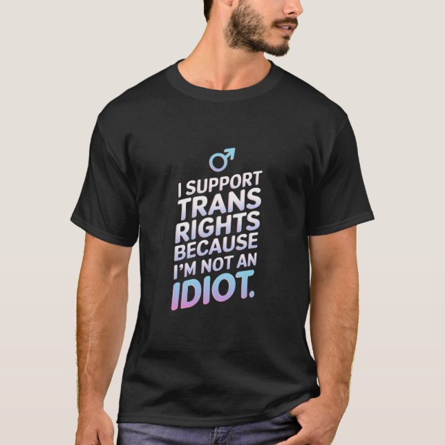 Transpersonligan Trans Pride Flagga Stöd  T Shirt (Framsida)