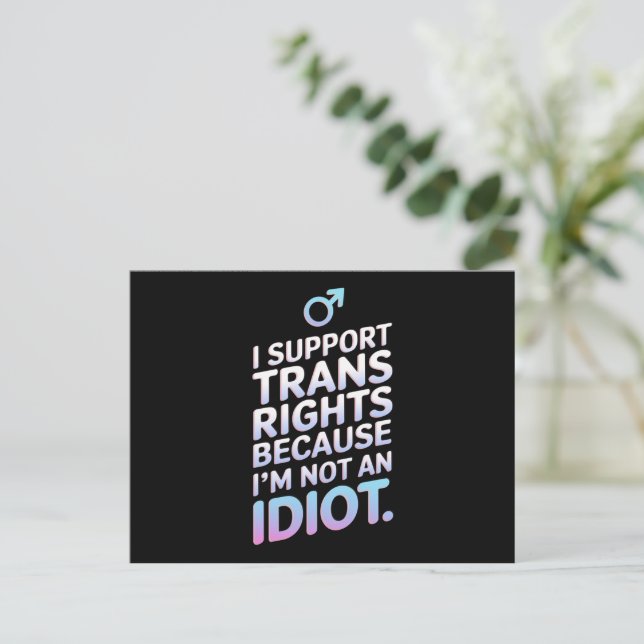 Transpersonligan Trans Pride Flagga Stöd  Vykort (Stående Fram)