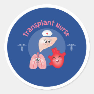 Transplant Nurse Stickers Runt Klistermärke