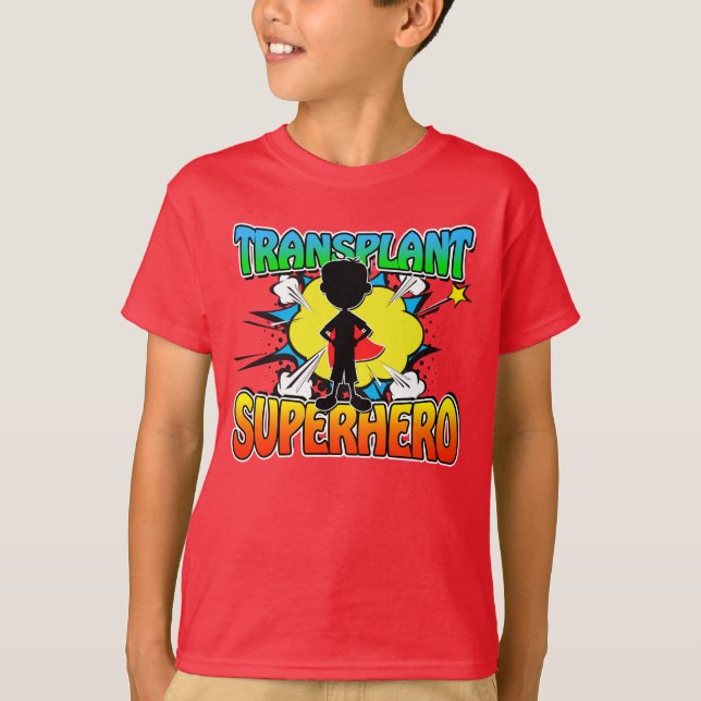 Transplant Superhjälte Boy's Transplant Recipient T Shirt (Framsida)