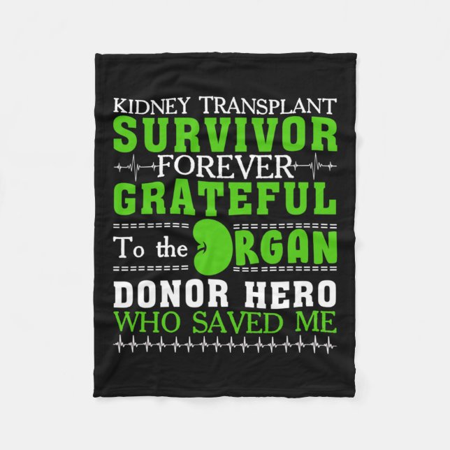 Transplant Survivor Organ Kidney Donor Recipient 1 Fleecefilt (Framsidan)
