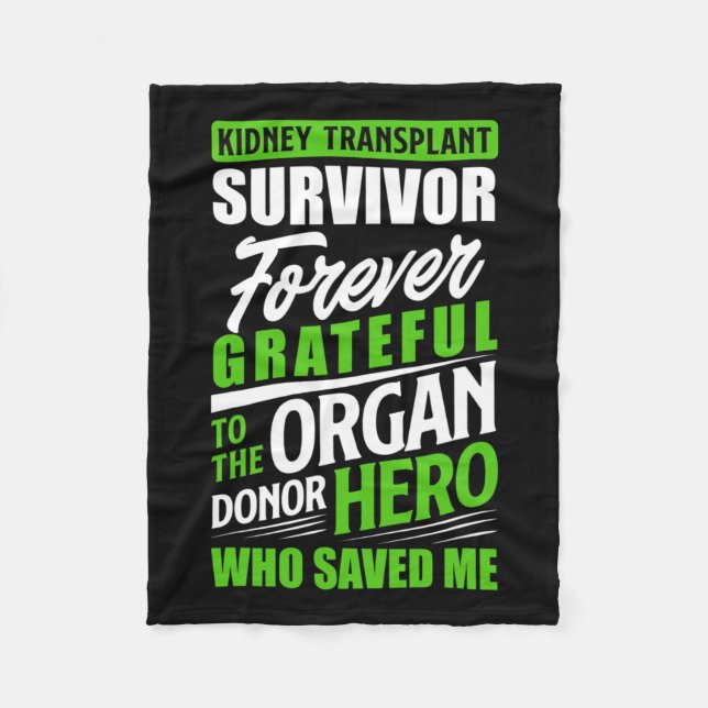 Transplant Survivor Organ Kidney Donor Recipient Fleecefilt (Framsidan)