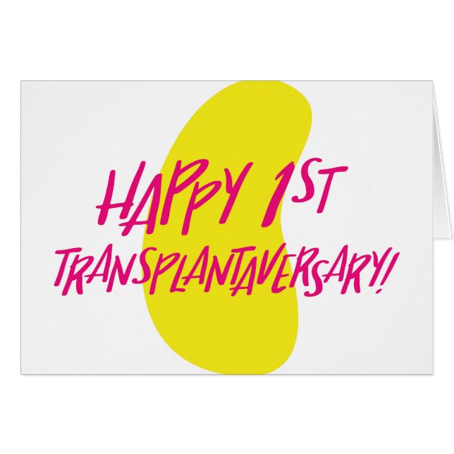 Transplantantationskort för lycklig i första njura hälsningskort (Framsidan Horizontal)