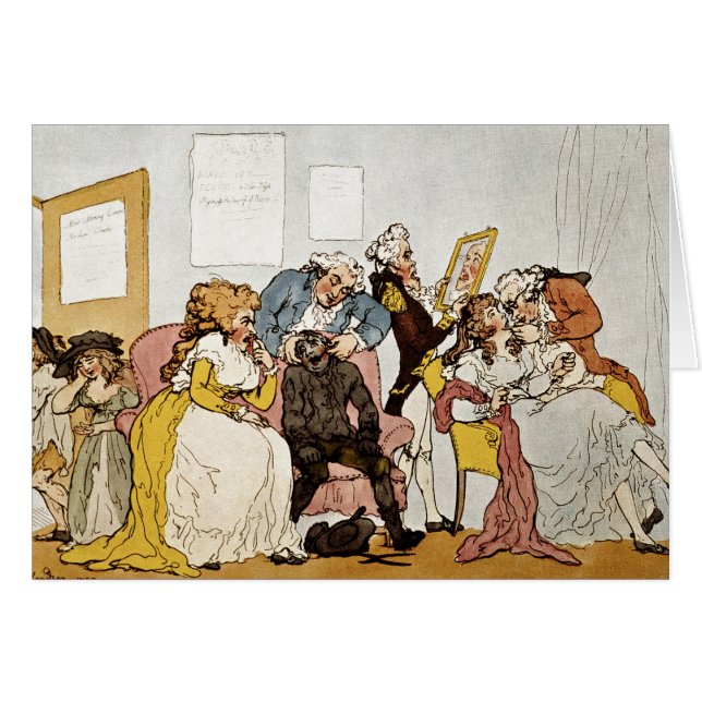 "Transplantera av tänder", tecknad Hälsningskort (Framsidan Horizontal)