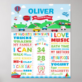 Transport 2:a födelsedagseftermiddagens milstolpar poster