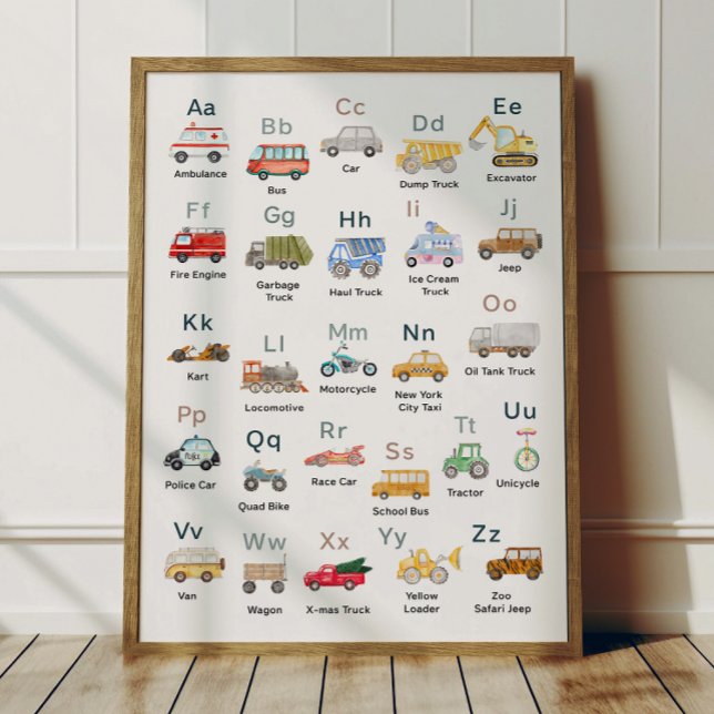 Transport Alphabet ABC Poster For Kids Room Decor (Skapare uppladdad)