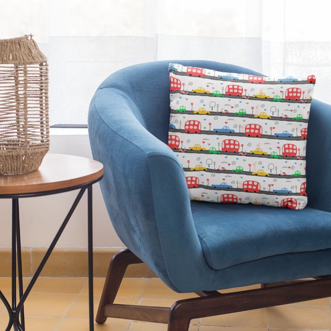 Transport av barn i fotografiska utskrifter kudde (Skapare uppladdad)