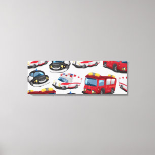 Transport av polis, ambulans och brandförsvar canvastryck