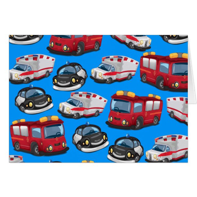 Transport av polis, ambulans och brandförsvar hälsningskort (Framsidan Horizontal)