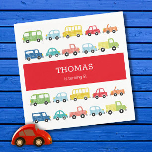 TRANSPORT BIRTHDAY-INBJUDAN PAPPERSSERVETT