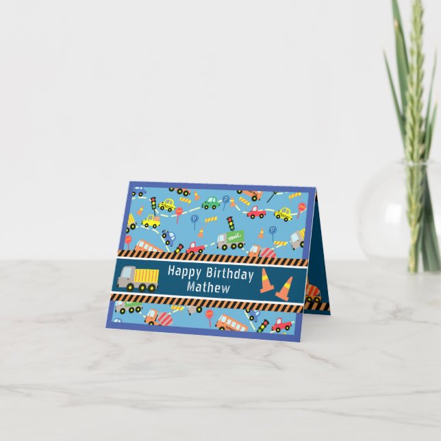 Transport Blue. Födelsedagskort Tack Kort (Framsida)