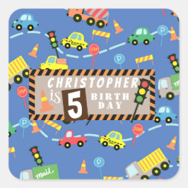 Transport Blue Fyrkantigt Klistermärke