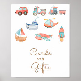 Transport Boy Födelsedagsfest Cards och Gisses Poster