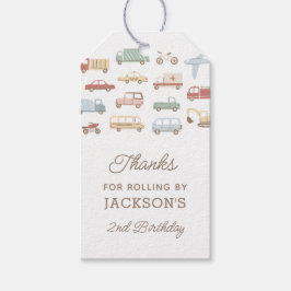 Transport Cars och Lastbilar Boy Födelsedagsfest Presentetikett