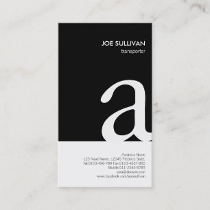 Transport Chauffeur Service Black White Monogram Visitkort