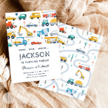 Transport City Cars och Lastbil Boy Birthday
