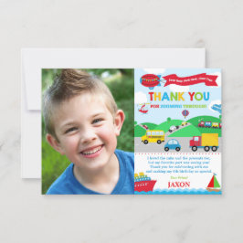 Transport Födelsedagsfest - tackkort för foto Inbjudningar