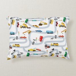 Transport Fordon Cars Lastbilar Road Boys Prydnadskudde