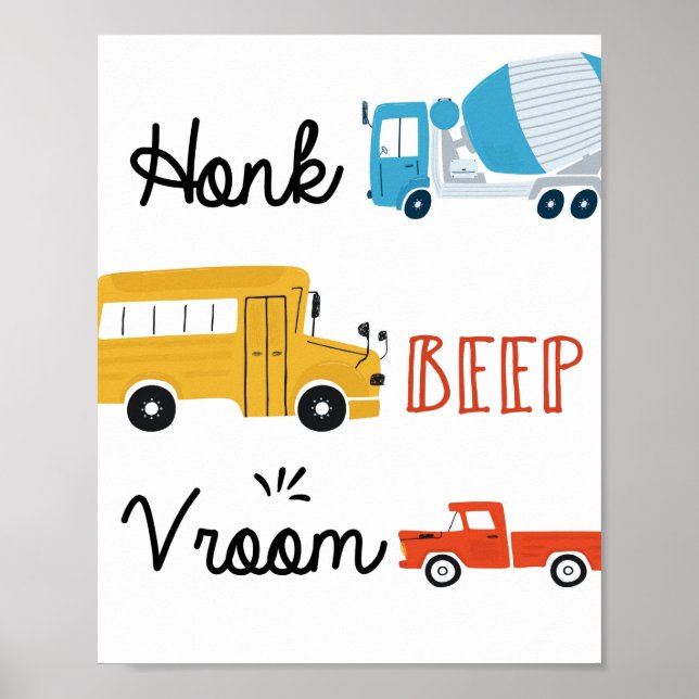 Transport Honk, Beep, Vroom Affisch (Framsidan)
