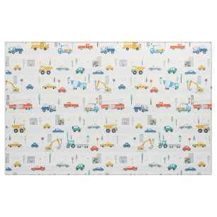 Transport Lastbilar och Cars Cute Kids Tyg