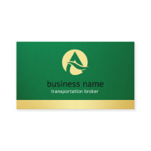 transport mäklare affärskort grönt & guld