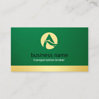 transport mäklare affärskort grönt & guld visitkort