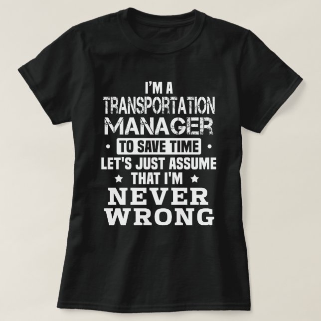 Transport Manager T Shirt (Design framsida)