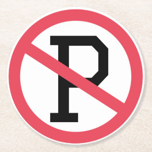 Transport no Parking Sign Underlägg Papper Rund