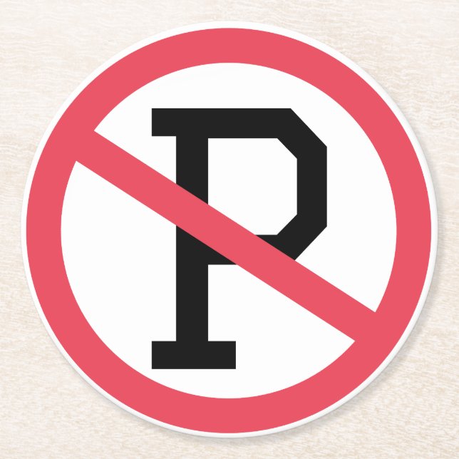 Transport no Parking Sign Underlägg Papper Rund (Framsidan)