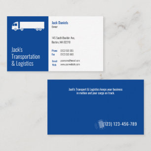 Transport och logistik Blue Lastbil Business Ca Visitkort