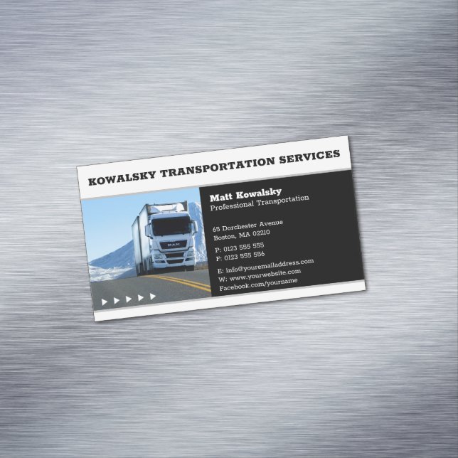Transport och logistik | LASTBIL Magnetiska Visitkort (In Situ)