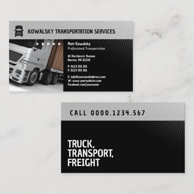 Transport och logistik | LASTBIL Visitkort (Fram/baksida)