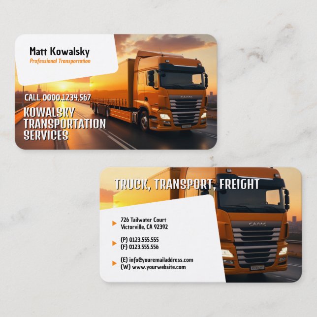 Transport och logistik | LASTBIL Visitkort (Fram/baksida)