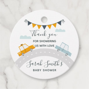 Transport Retro Cars Baby Shower Tack Gåvor Etiketter