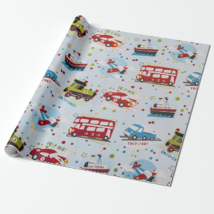 Transport Tecknad Presentpapper